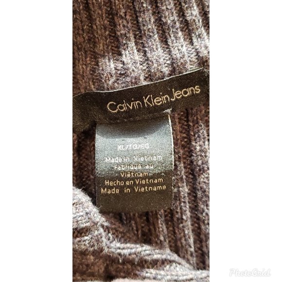 Calvin Klein Jeans Men's Gray Quarter Zip Sweater - Picture 4 of 4